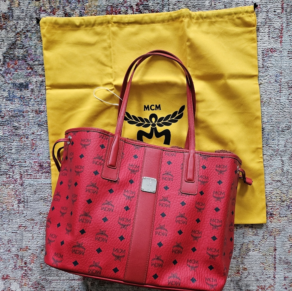 MCM Red Tote Bag